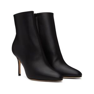 MANOLO BLAHNIK Insopo black leather ankle boots size 40